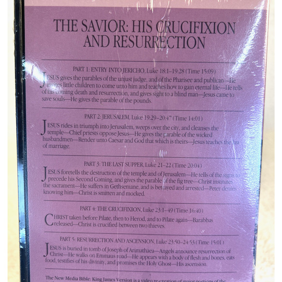 The Savior His Crucifixion & Resurrection Luke 18 - 24 VHS Tape 1986 NEW SEALED - Picture 4 of 7